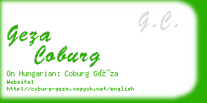 geza coburg business card